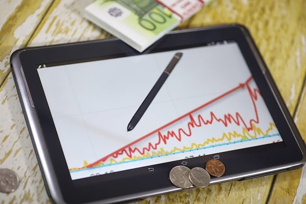Close-up of a calculation showing reduced tax liabilities, with stacks of money and charts indicating increased profits and positive business growth.