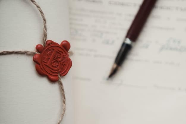 A close-up shot of official documents with stamps and signatures, representing the updated legal frameworks and regulations for foreign workers in the AE.