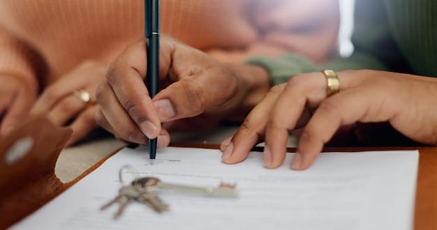A close-up shot of hands filling out a Housing Benefit application form, emphasizing attention to detail and accuracy.