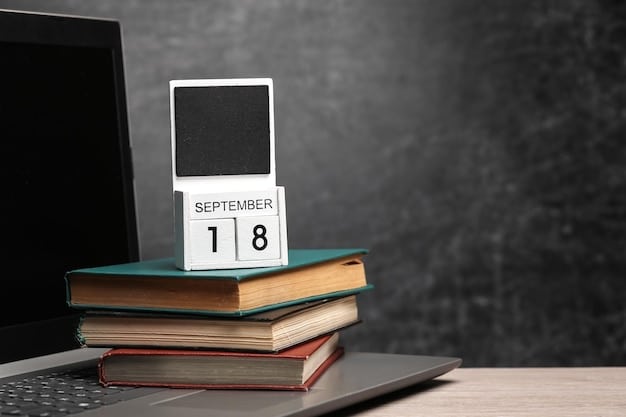 A calendar marked with important university application deadlines, including application opening, document submission, and acceptance notification dates.