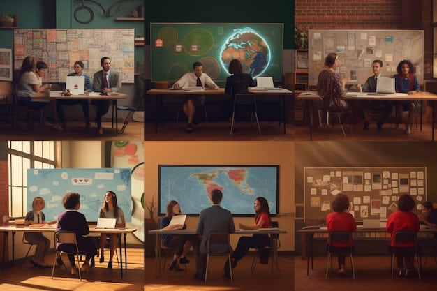 A split image showing two different tutoring environments: on one side, a highly structured classroom setting, and on the other, a more relaxed and personalised home tutoring session. This highlights the different approaches to tutoring.