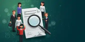 Illustration of 2026 Consumer Protection Act with magnifying glass and diverse consumers