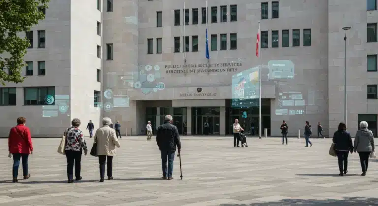 People engaging with modern public social security services in 2026