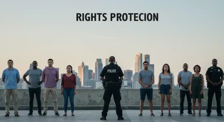 Citizens confidently interacting with police, aware of their rights in 2026