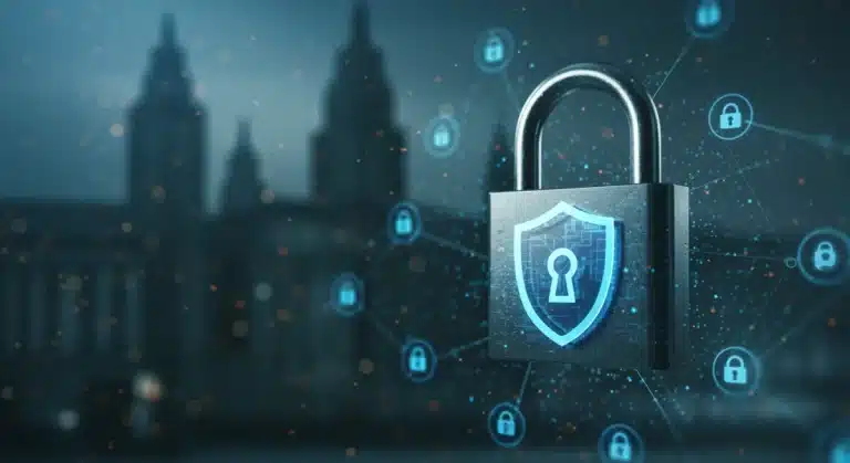 Digital lock with shield protecting public service data