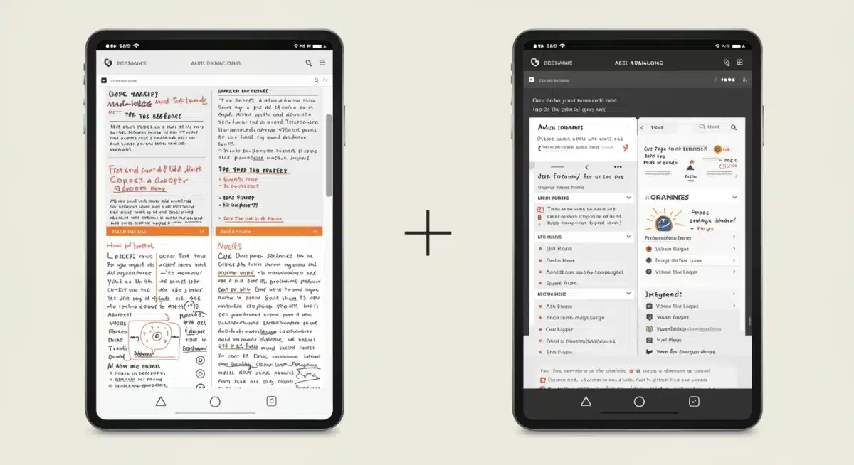 Tablet displaying diverse digital note-taking apps and methods