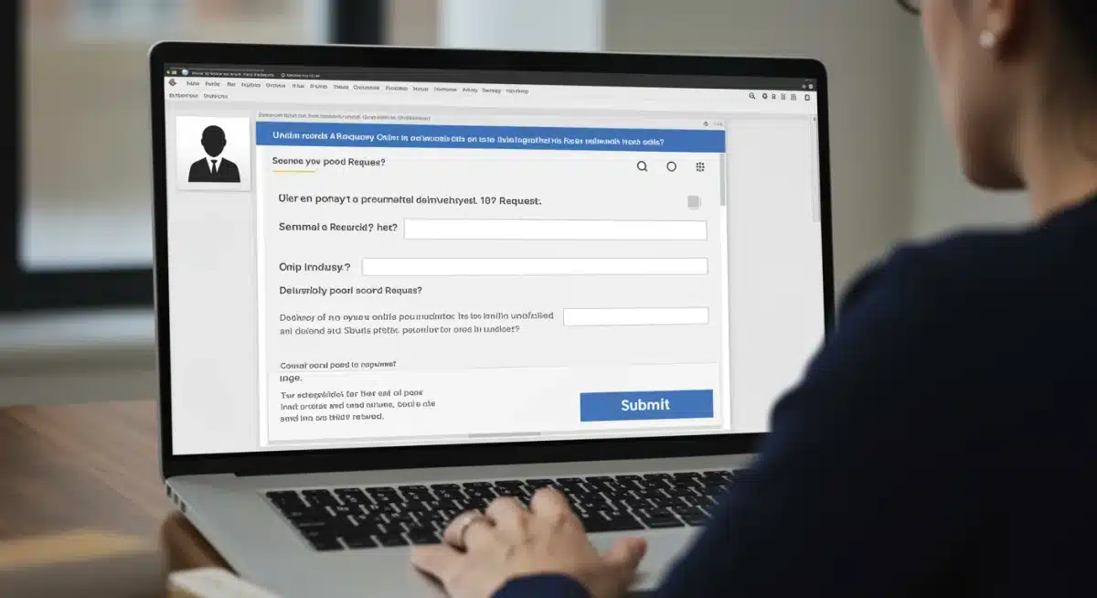 Online portal for submitting public records requests, emphasizing digital access.