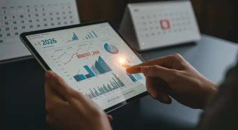 Financial dashboard showing debt reduction in 2026