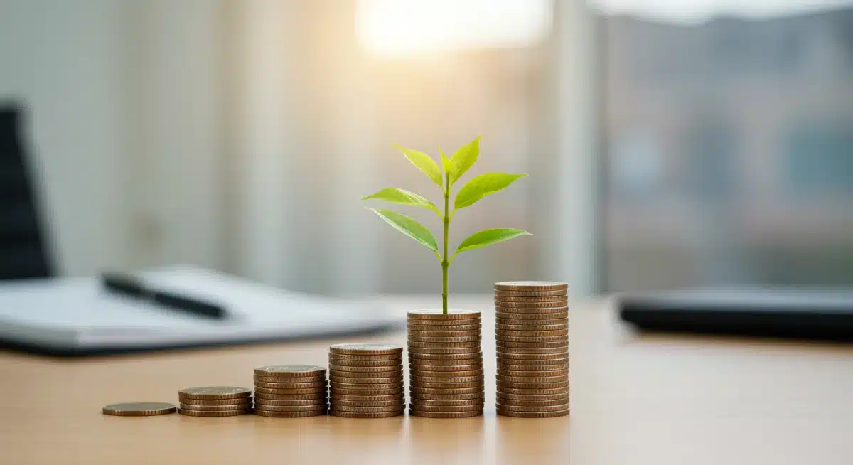 Strong financial foundation with stacked coins and growth