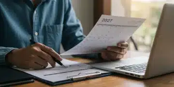 Person reviewing financial documents for a 3-month savings sprint