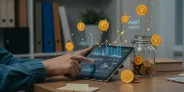 Futuristic financial dashboard showing automated savings and growth in 2026