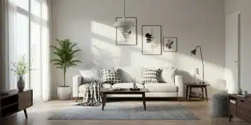 Modern clutter-free living room with ample natural light