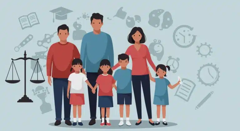 Family standing united, symbolizing parental rights and legal balance in 2026