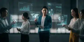 People comparing investment platforms on holographic screens in 2026