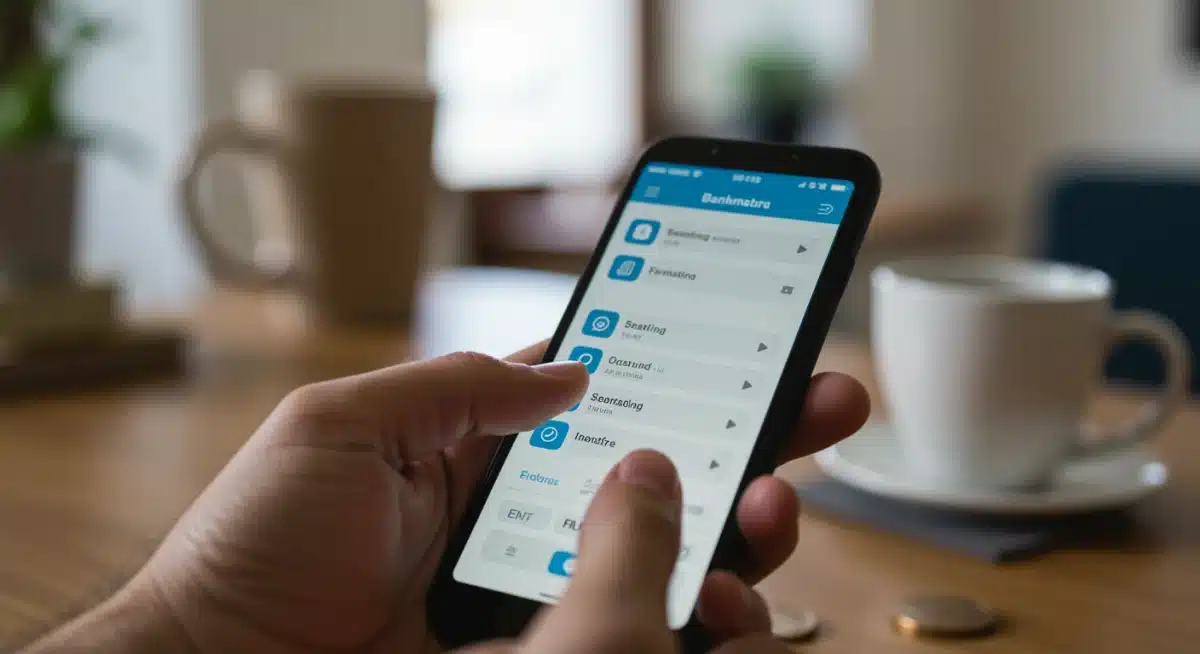 Setting up recurring transfers on a banking app for automated savings