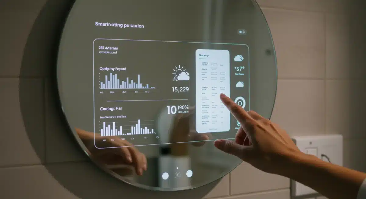 Smart mirror displaying personalized morning agenda