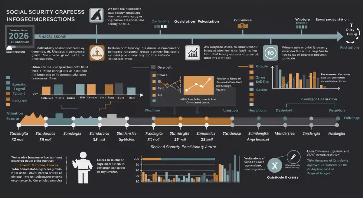 Infographic showing Social Security policy changes and projections to 2026
