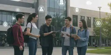 College students discussing federal policy changes affecting their education and privacy rights in 2026.