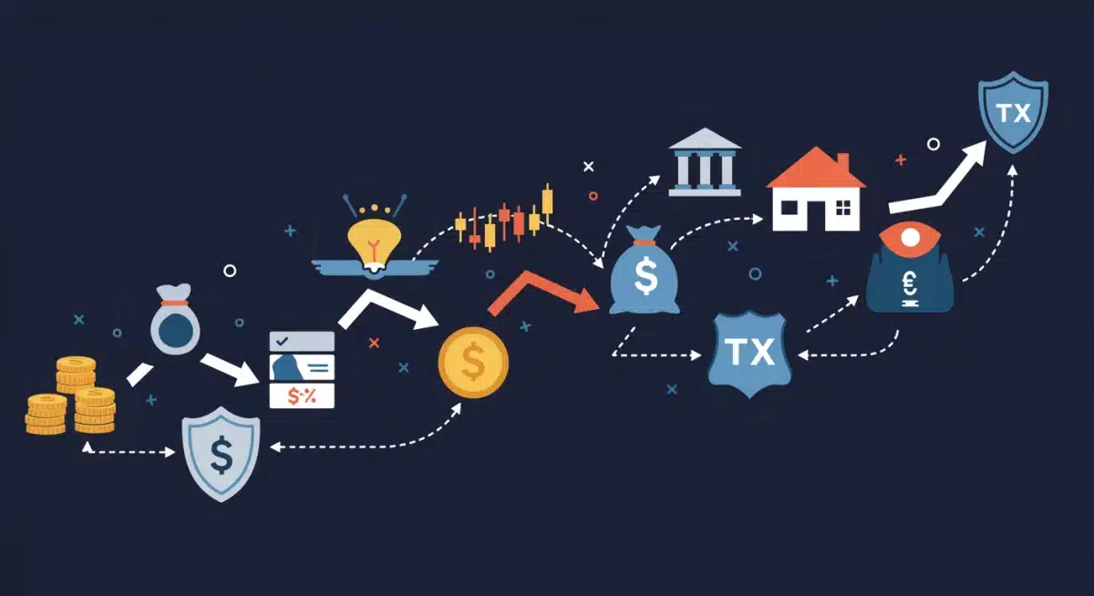 Diversified investment portfolio with growth trends for tax efficiency