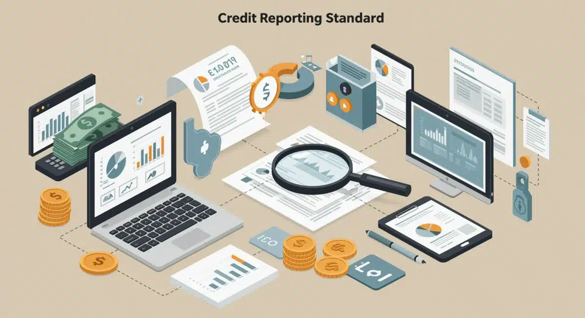 Interconnected financial data and digital devices illustrating comprehensive credit reporting in 2026