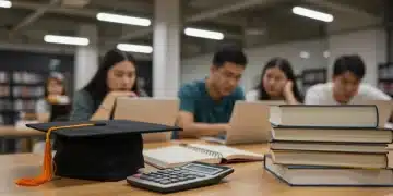 2026 Education Tax Credits: Claim Up to $2,500 Annually Students studying in a library, symbolizing the financial benefits of education tax credits for higher education in 2026.