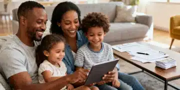 Happy family reviewing finances, symbolizing the impact of the 2026 Child Tax Credit