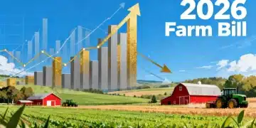 2026 Farm Bill: Subsidies, Food Prices & Financial Impact Agricultural landscape with financial charts, symbolizing the 2026 Farm Bill's economic impact.