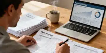 2026 Pension Benefits: Your Guide to Estimating Future Income Individual calculating retirement savings and pension projections