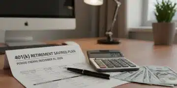 2026 401(k) statement with calculator and money, symbolizing optimized retirement planning