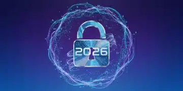 Digital padlock representing data protection in 2026, with GDPR and CCPA compliance symbols.