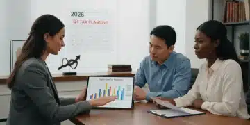 U.S. Capital Gains Tax 2026: Portfolio Management Financial advisor explaining 2026 U.S. capital gains tax to clients