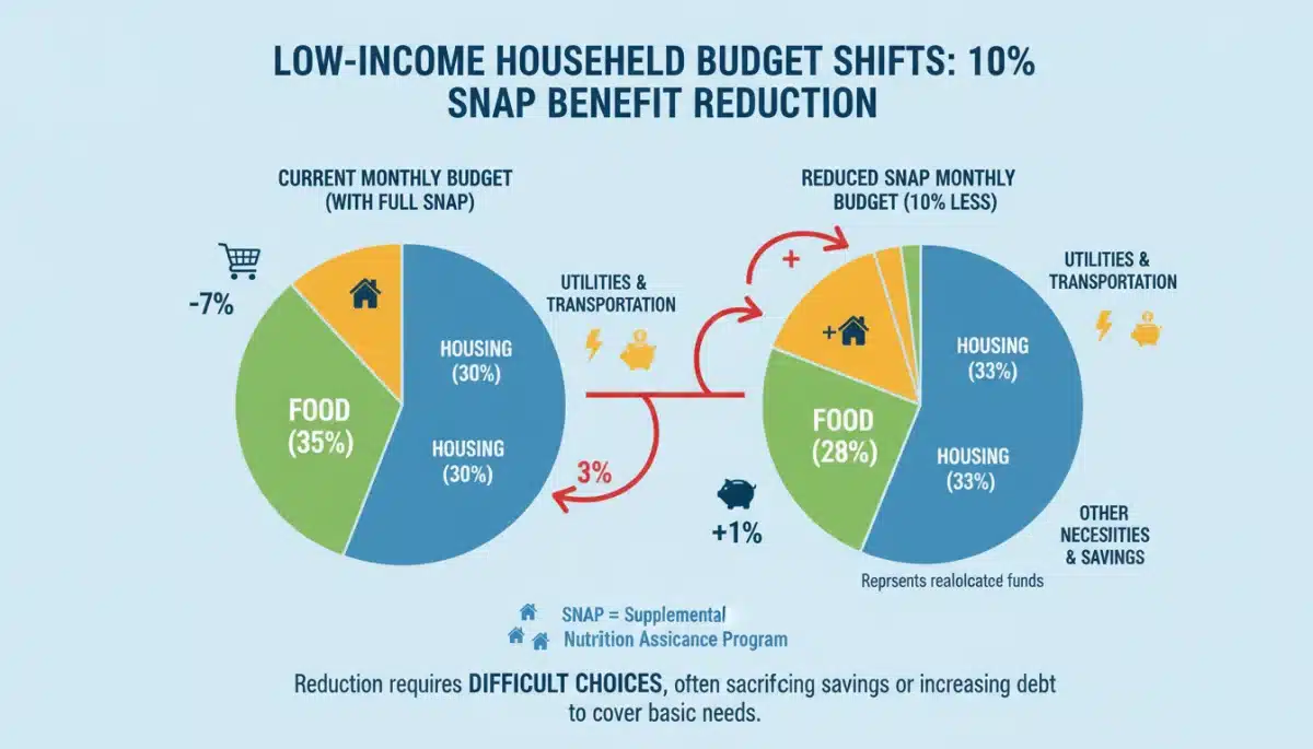 Infographic showing budget reallocation due to SNAP benefit reductions.