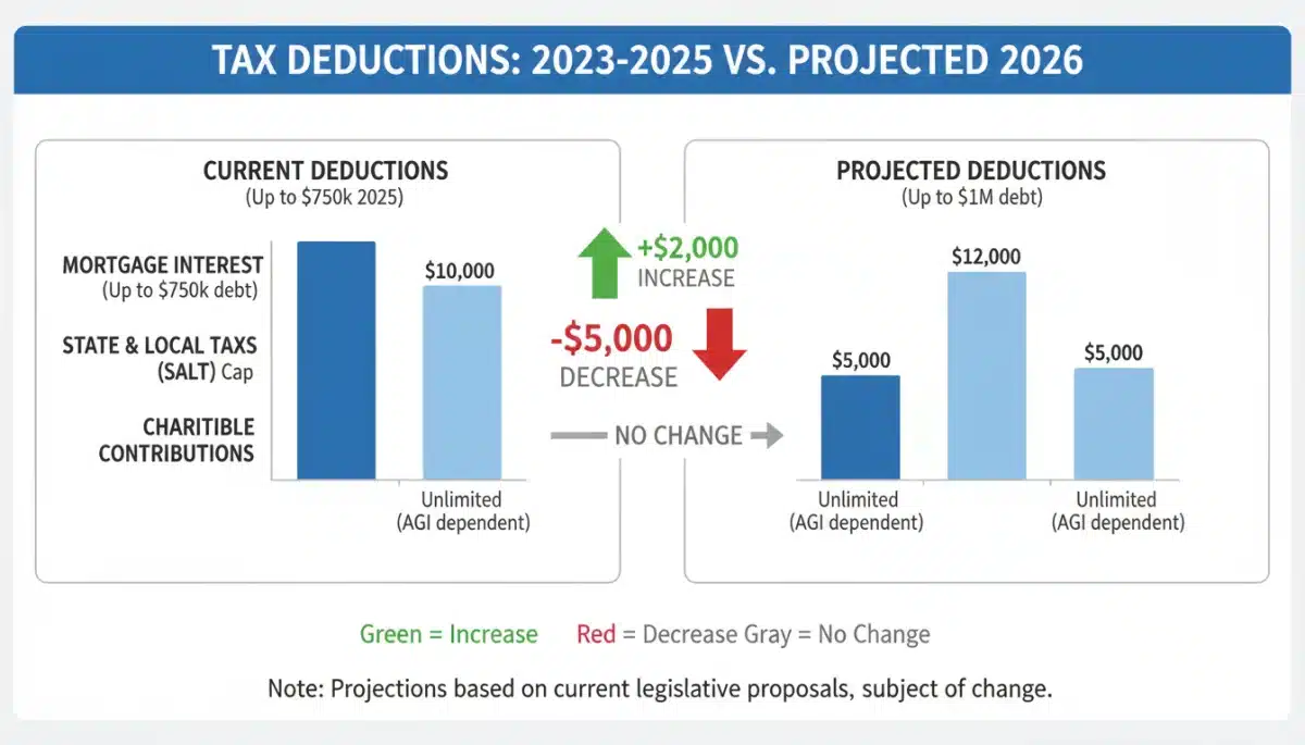 Comparison of current vs. 2026 tax deductions graphic
