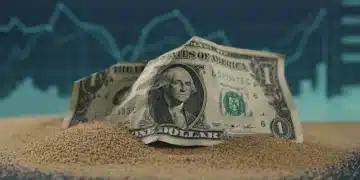 US dollar bill eroding in sand, symbolizing inflation's impact on savings