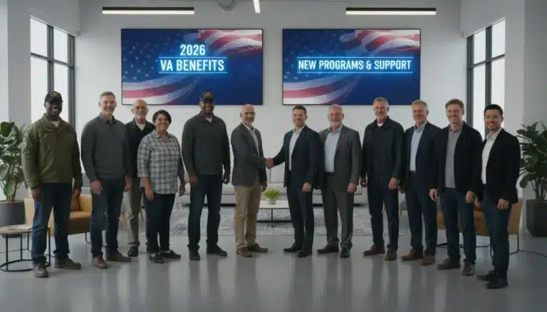 Veterans engaging with VA staff to understand and access 2026 benefits
