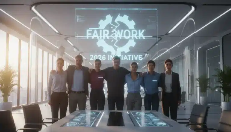 Diverse employees united against workplace discrimination in a modern office in 2026.