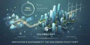 2026 Energy Policy Shift: US Consumers & Businesses Illustration of renewable energy powering a city, symbolizing the 2026 Energy Policy Shift's impact.