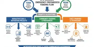 Emergency Preparedness Funding 2026: $10 Billion for Resilience Infographic showing federal funding distribution for disaster resilience programs